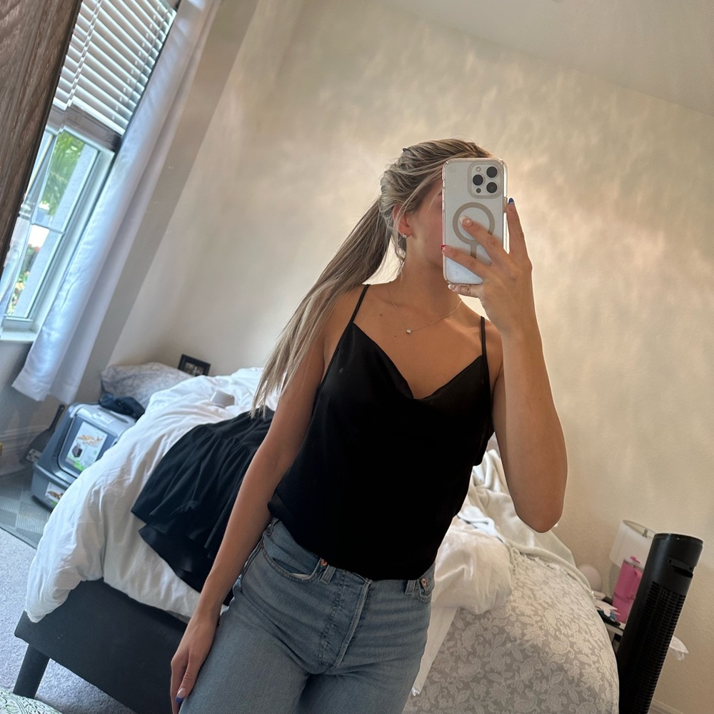 Black Satin Bodysuit